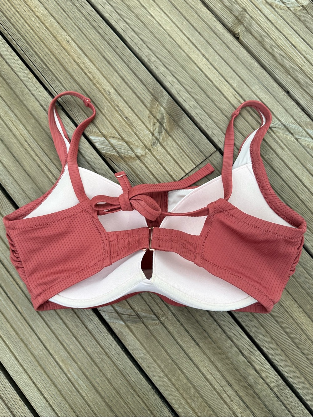 Shade & Shore Ribbed Button-Front Bikini Top - Picture 2 of 3